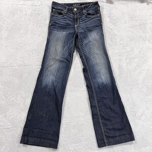 Ariat Jeans Perfect Rise Bootcut Wide Leg 30 Long Trouser Blue Denim Womens